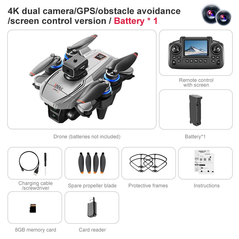 2026 K812 MAX 4K Professional HD Dual Camera GPS Drone with Screen 5G WIFI 360°Obstacle Avoidance Brushless Light Flow Foldable Quadcopter Dron