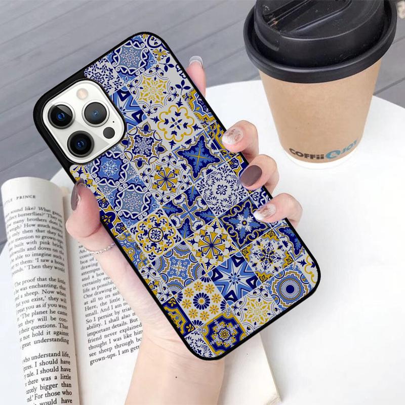 Boho Tile Mosaic Aesthetic Mobile Phone Cases Cover For iPhone 17 Air 16 15 14 12 13 11 Pro MAX apple Plus Coque