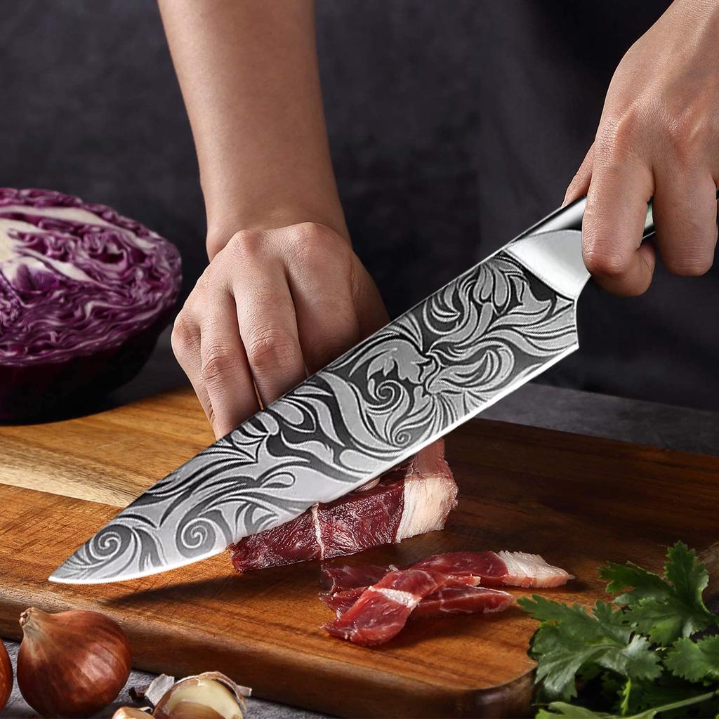 Stainless Steel Professional Japanese Kitchen Knives Durable Slicing Boning Paring Bread Utility Knife Chef Cleaver Meat Knife