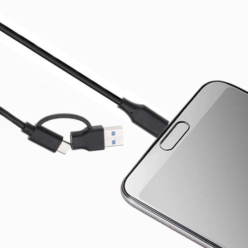 Multifunction 2 In 1 Charging Cable USB3.0 USB A/C To C Charger Data Sync Cable for Cellphone Laptop Tablet