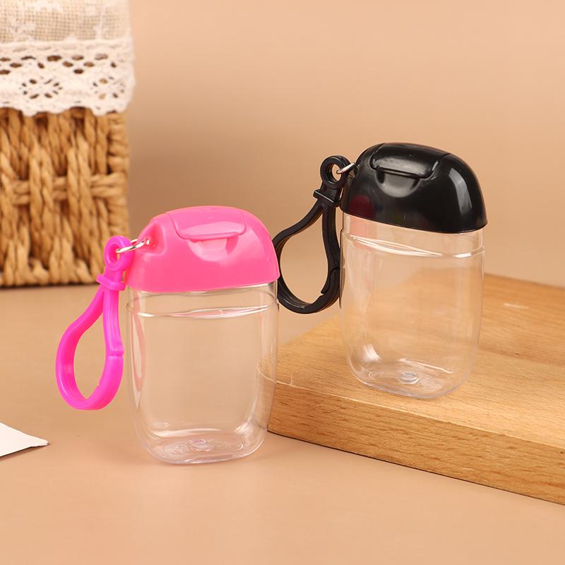 30 ml Tragbare Nachfüllbare Flaschen mit Haken Handdesinfektionsmittel Alkohol Kosmetikbehälter Outdoor Mini Seifenspender Behälter
