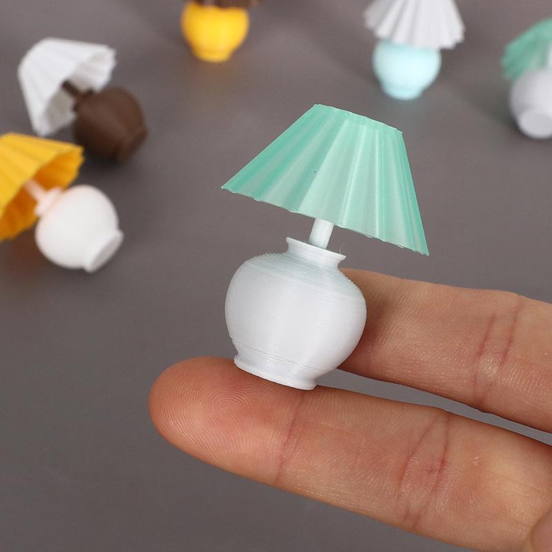 1:12 Miniature Colorful Bedside Table Lamp for Dollhouse Decor