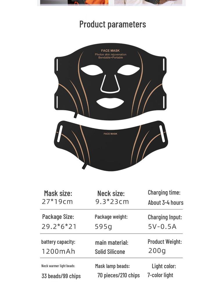 LED-Rotlicht-Silikon-Schönheitsmaske zur Hautverjüngung
