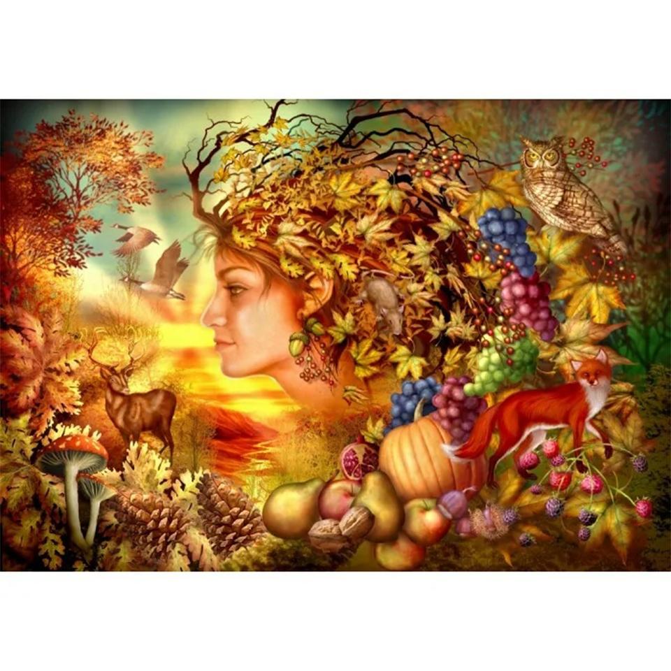 2024Diy 5d Diamond Painting Landscape and Women's Embroidery Mosaic Full Round Square Diamond Cross Embroidery Home Decoration