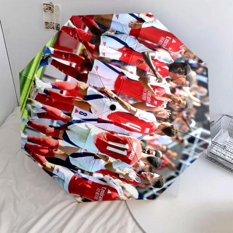 Arsenal Players pattern, automatic folding umbrella, portable and foldable design, 8 ribs, a Christmas or birthday gift.