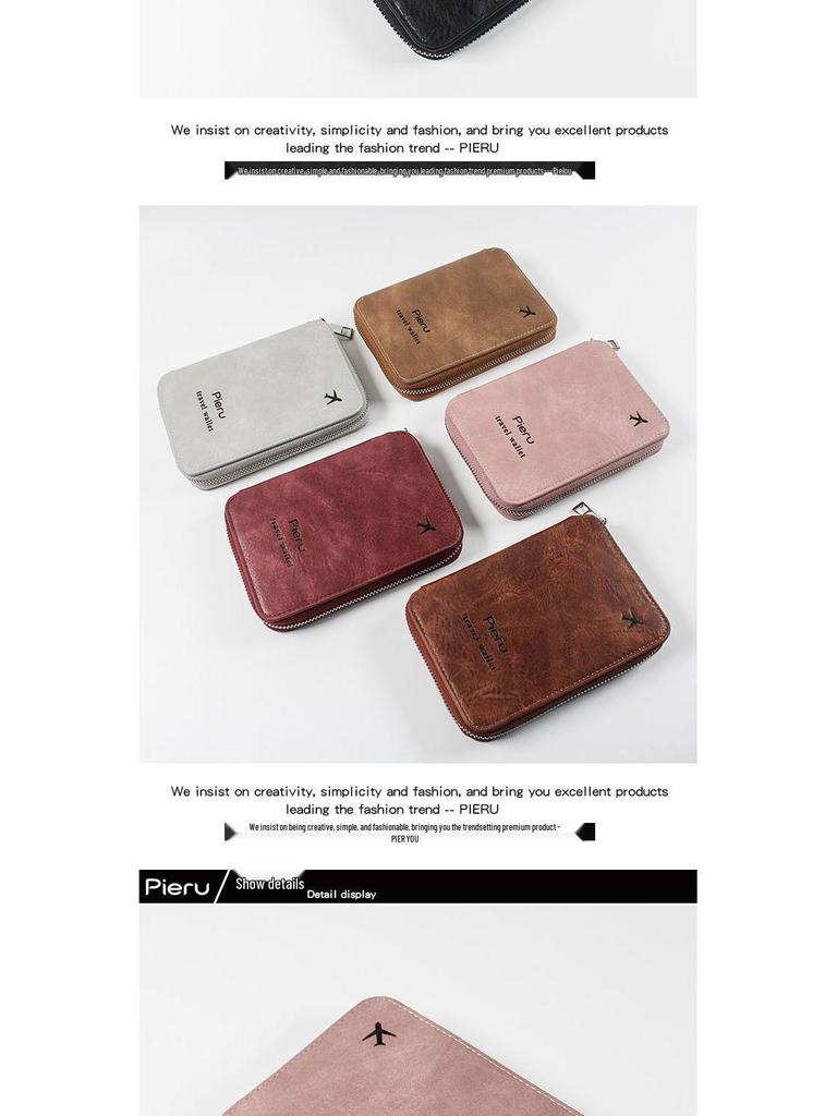2024 RFID Anti-Theft Zipper Passport Holder: Multifunctional Travel Wallet Organizer