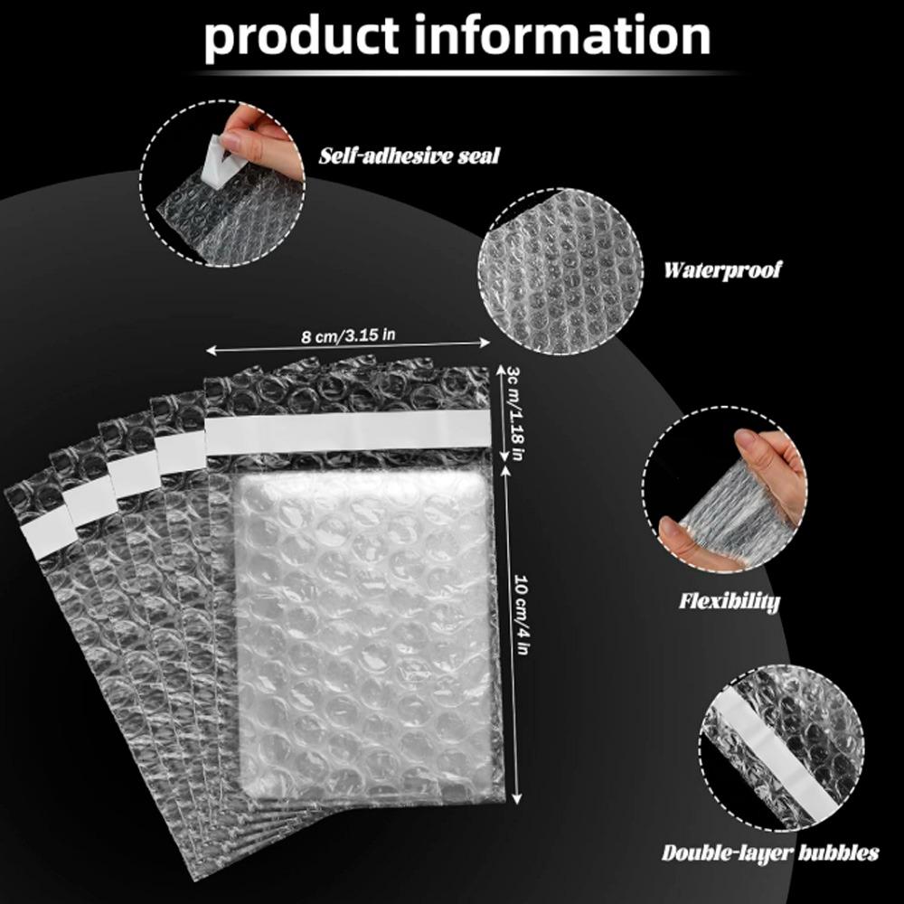 10-50pcs PE Clear Cushioning Covers Envelope Shockproof Package White Bubble Bag Protective Wrap Foam Packing Bags Can Be Sealed