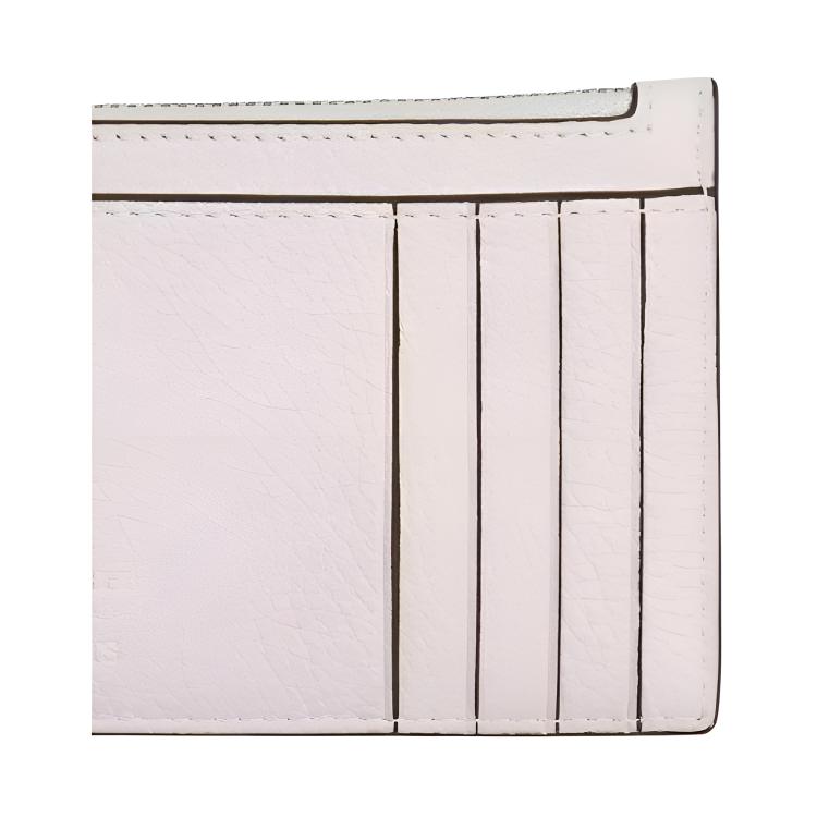 New COACH PEANUTS Pebble Leather Card Holder Mini Men's Chalk CBM79-QBCAH