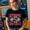 Strong Girls Club Shirt Coquette Gym TShirt Weight Lifting TShirt Fitness Motivation Tee Women Daily Life Casual Gym Tops