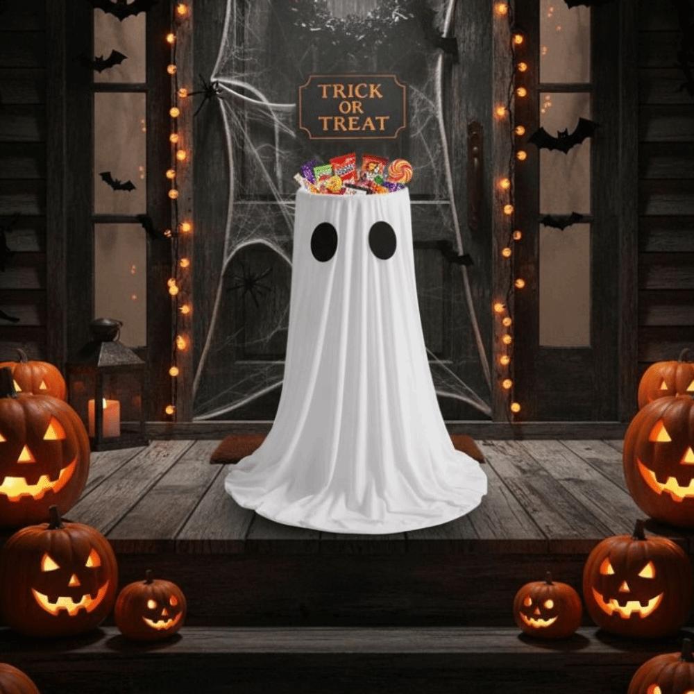Height-adjustable Ghost Candy Bowl Standing Halloween Ornament Outdoor