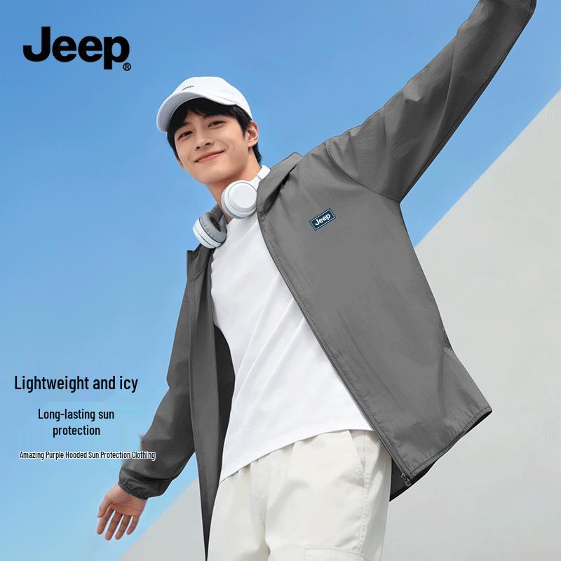 JEEP Men s Outdoor Fishing Sun Protection Hooded Quick Dry Shirt 4XL
