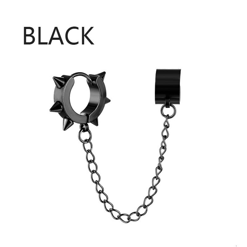 1Pcs Fashion Punk Cross Pendant Clip Earring for Teens Women Men Ear Cuffs Earring Jewelry Retro Metal Chain Tassel Earings