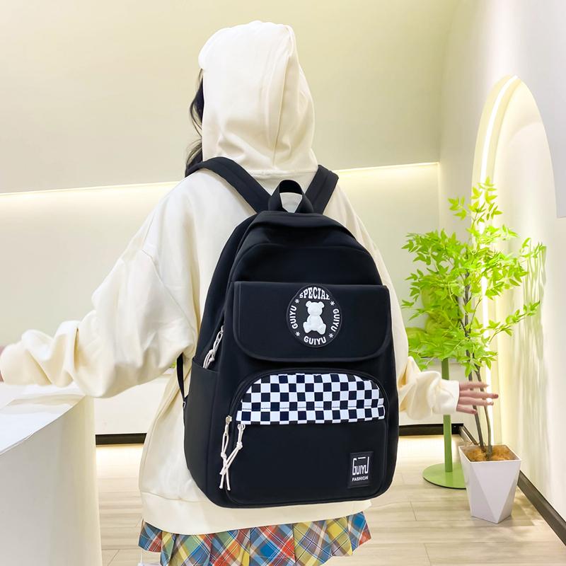 Four-Piece Backpack Set Campus Schoolbag Middle School Students' Light Large Capacity Computer Bag