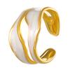 Bohemian Oil Drip Gradient Vintage Layered Titanium Steel Ring European and American Ins Style Geometric Open Stainless Steel Ring