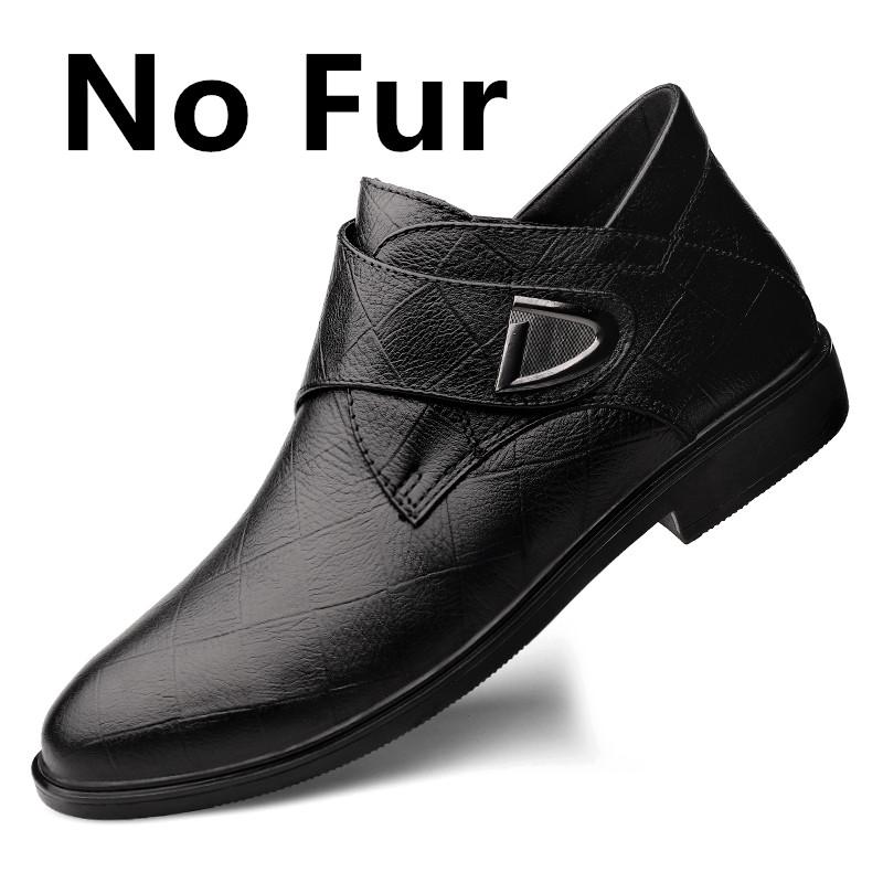 Winter Men Chelsea British Style Black Solid Boots  Derby Leather Fashion High Top Upscale Motorcycle Shoes