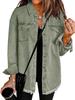 Women's Cross-Border Washed Denim Shirt Jacket - European & American Autumn/Winter Street Style with Frayed Hem