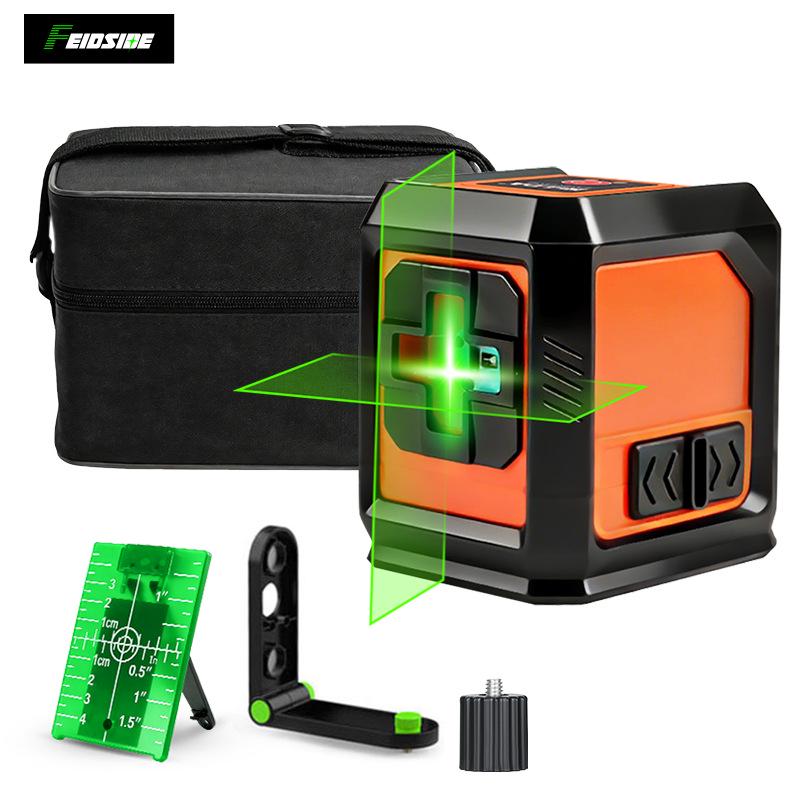 High-Precision Green Light Mini Laser Leveler with Automatic Cross 2-Line Projection