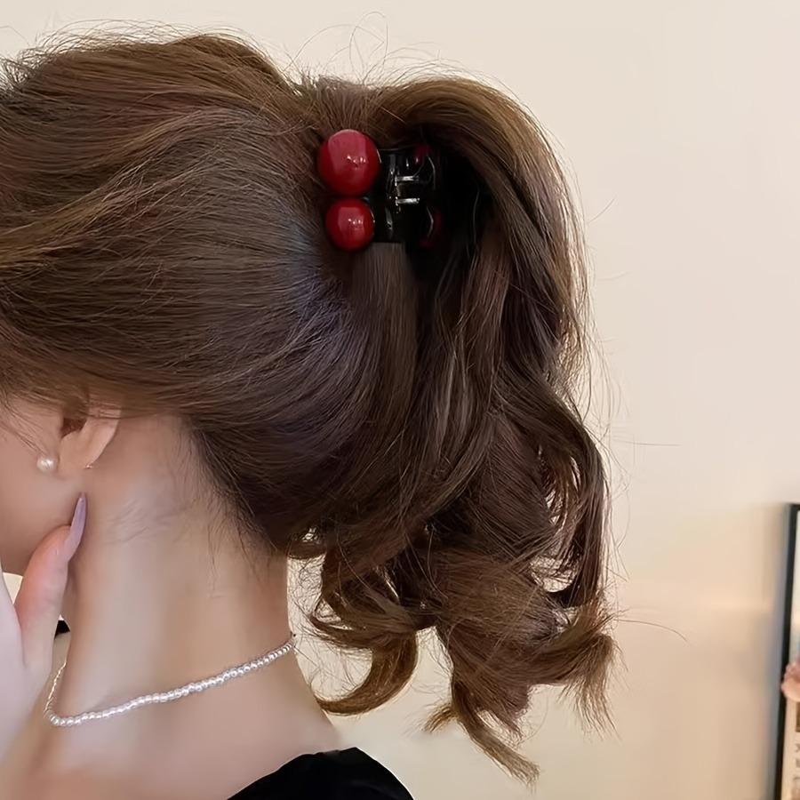 Sweet and Cute Wind Ankola Red Cherry Hairpin Side Grasp Clip Ponytail Braided Hair Clip Fashion Dressing Hair Accessories