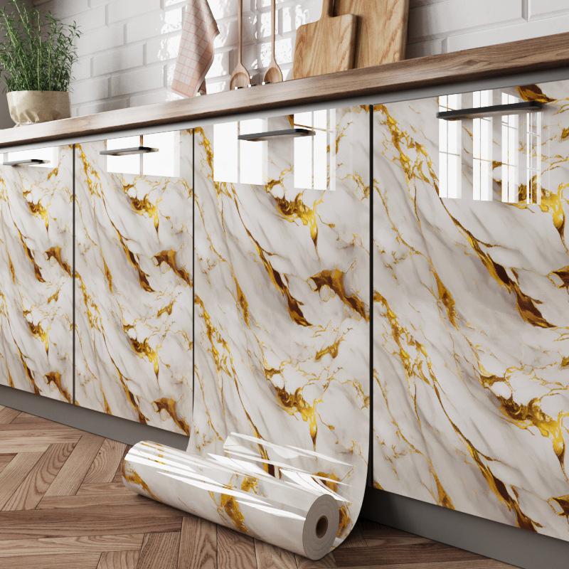 Wodoodporna Samoprzylepna Naklejka Kuchenna w Stylu Marmuru na Szafki i Meble