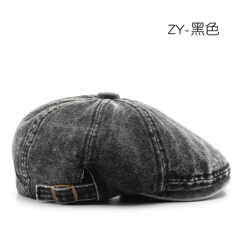 Women's Denim Octagonal Cap, Forward-facing Cap, Outdoor Sports Cap, Men's Travel Cap, Sun-protective Baseball Cap