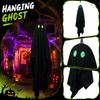 Halloween Hanging Ghost Decoration Glowing Eyes Fabric Ghost Prop 60x100cm Indoor Outdoor Halloween Party Decoration