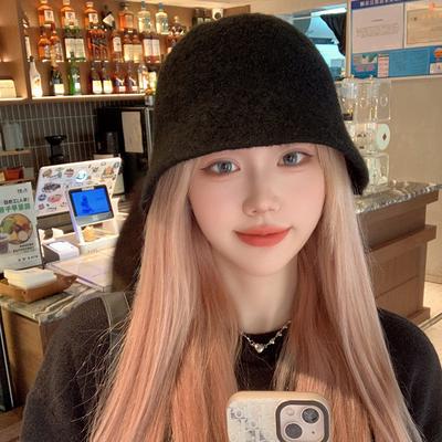 Woolen Fisherman Hat Women's Autumn and Winter Retro Fashion Versatile Basin Hat Showing Face Small Warm High Quality Bucket Hat