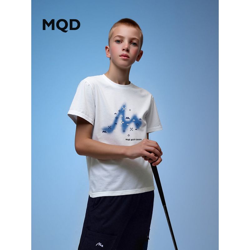 [Golf Series] Mqd Children's Clothing Boys' Quick-Drying Short-Sleeved T-Shirt Summer New Style Kidsren's Dyed T-Shirt