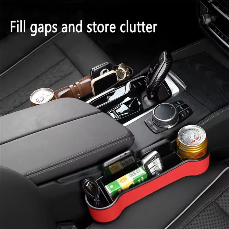 1PCS Car Seat Crevice Storage Box Seat Gap Slit Filler Holder For Wallet Phone Slit Pocket Car Storag Box Car Accessories New