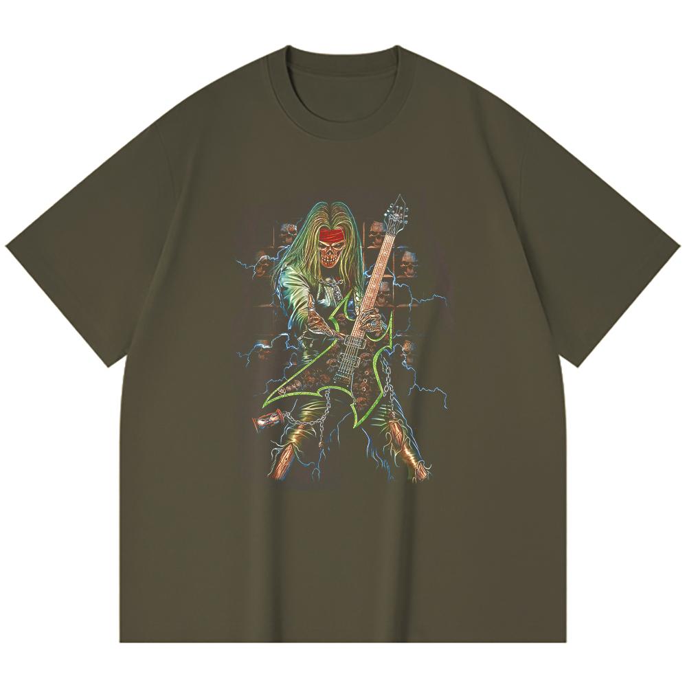 230 Gsm 100% Cotton Heavy Metal T-Shirt  Rock Band Popular Music Print Unisex Heavy Cotton T Shirt