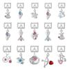 Zircon Turtle Starfish Conch Fishtail Cherry Pendant Italian Charm Links Fit 9MM Stainless Steel Bracelet Women DIY Making Gifts