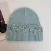 Knitted Hat Women's Winter Thickened Warm Ear Protection Hat Rhinestone Wool Hat Winter Hats for Women, Beanies for Women, Hats for Women Winter