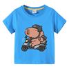 Capybara Kids Tshirt Children animal Tees Cartoons Clothes Kid Girl Boy Cute Capybaras Lovely T Shirt Baby Casual Top Clothes