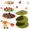  Party Tray 3 Tier Decorative Plastic Appetizers Trays For Serving Sandwiches Cake And Sliced Cheese