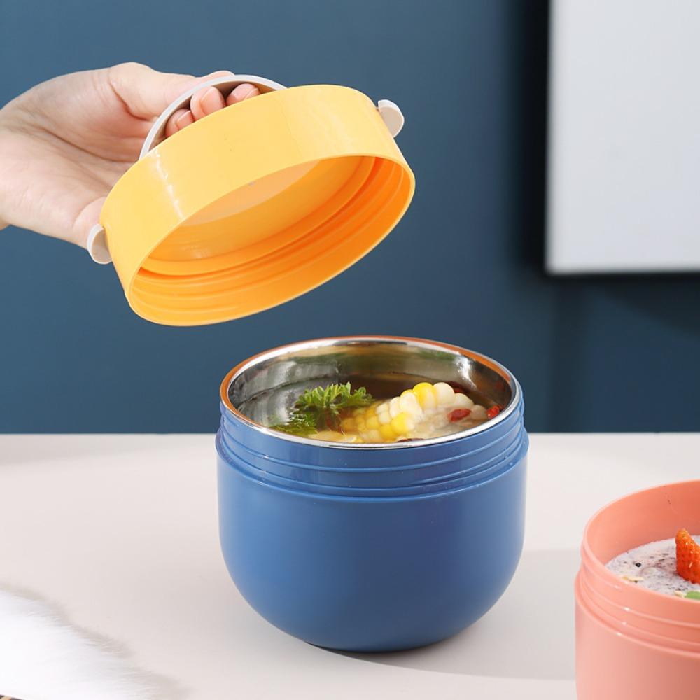 Borcan Termic pentru Alimente 600ml, Recipiente Termos Izolate în Vid, Cupă Izolată pentru Supă, Depozitare Lapte