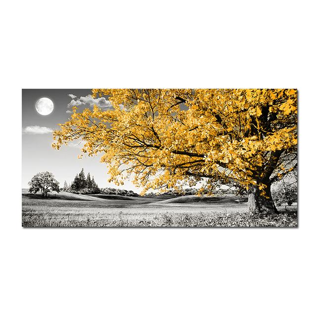 Blue Tree Modern Black and White Art Landscape Painting Wall Pictures Canvas Posters and Prints for Living Room Home Decor