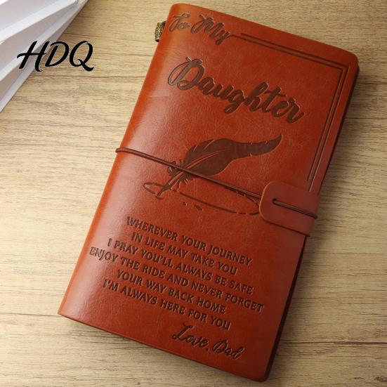 Faux Leather Diary Journal Notebook Loose-Leaf Refillable Cover with Elastic Flexible Writing