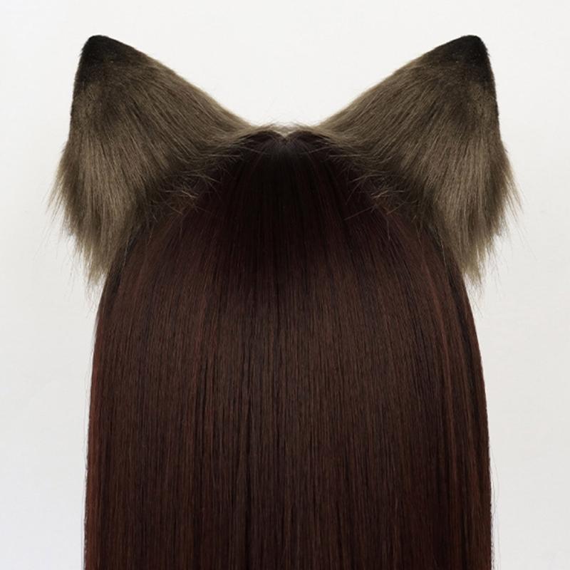 Animal Cosplay Costume Faux Furs Wolf Cats Foxes Fuzzy Tail Cats Ears Headbands Halloween Party Costume Accessories