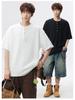 Golden Spear 2026 Summer Unisex Round Neck Hollow Button Half Sleeve T-shirt KF037