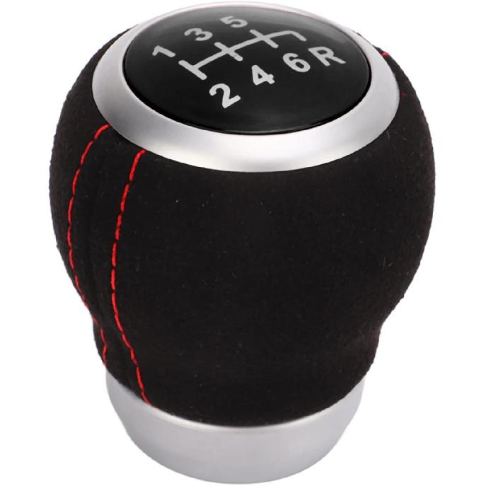 Aramox 6rychlostní hlavice řadicí páky do auta 6rychlostní hlava řadicí páky Stříbrná Ergonomická Odolná Náhrada za (Černý top)