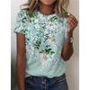 Summer Women's T Shirt Tee L 3d Print Floral Casual Daily Short Sleeve Tops Fashion Round Neck T Shirts for Women Holiday