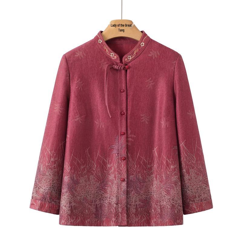 Elderly Women s Spring Summer Thin Cardigan Blouse 5XL