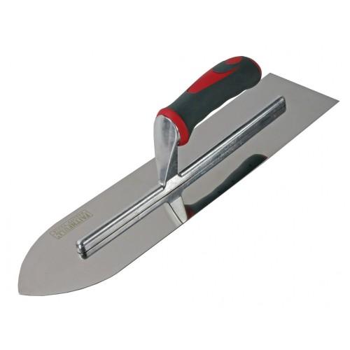 Faithfull Flooring Trowel Stainless Steel Soft Grip Handle 16 X 4in
