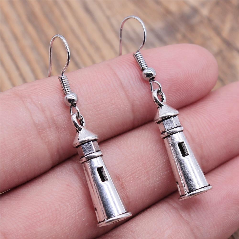 40 Styles Hotsale Women Earring Vintage Airplane Rocket Question Mark Tower Pin Scissors DNA Simple Cool Jewelry Handmade Gift