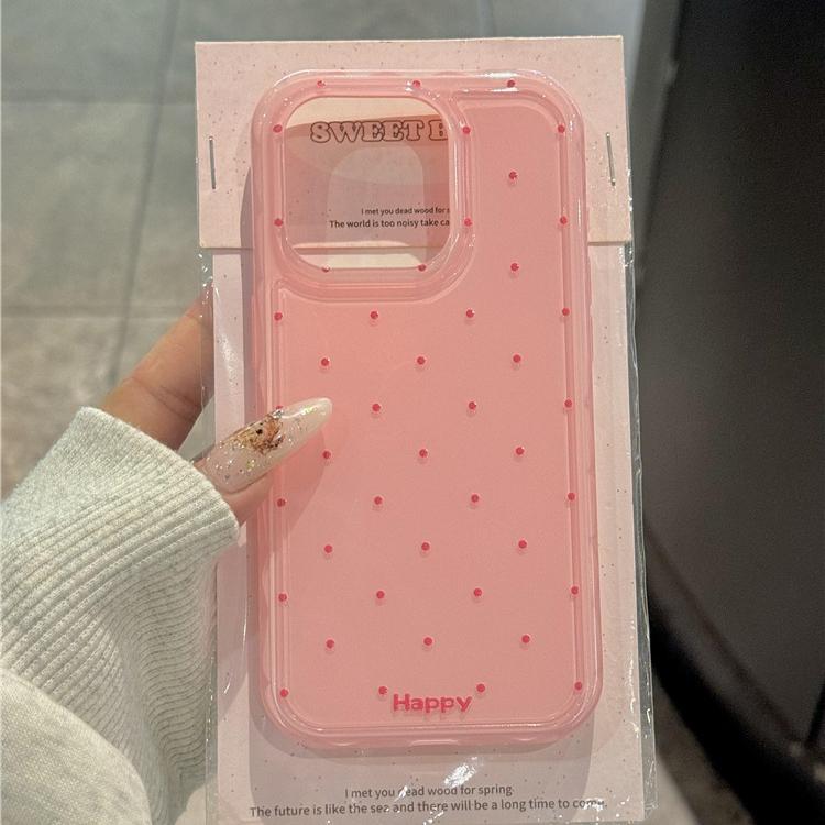 

Cartoon Polka Dot Ultra Slim Case for iPhone 15 16 17 Pro Max Air 14 13 12 16Pro Wave Point Shockproof Soft Silicone TPU Cover iPhone17 Pro Max