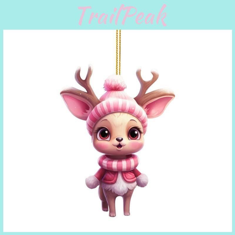 Car Reindeer Pendant Acrylic Material With Christmas Theme For Vehicle Interior