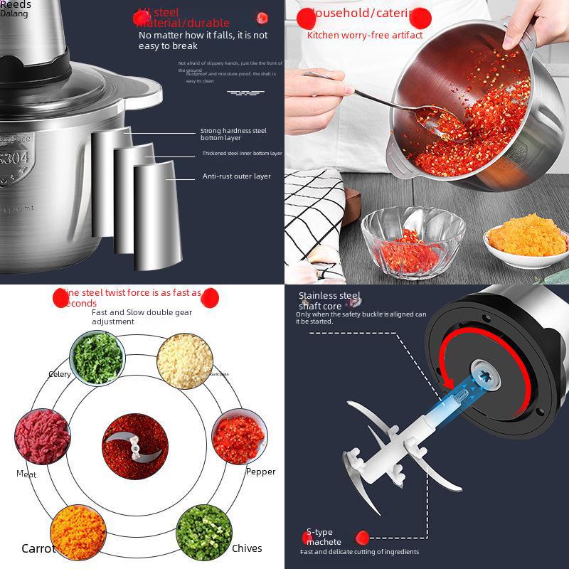 2L/3L Meat & Vegetable Grinder, 110V/220V - European/American Standards, Kitchen Food Processor & Mincer