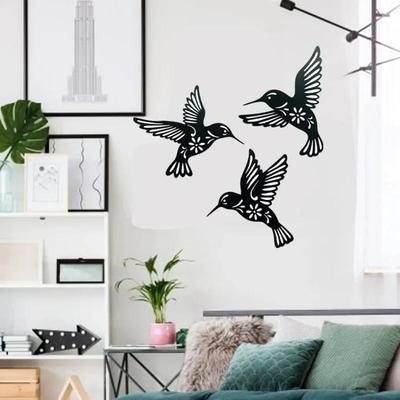 Iron Bird Metal Hummingbird Wall Art Decoration Home Garden Decoration Hollow Sculpture Wall Statue Ornament Yard Lawn Decor