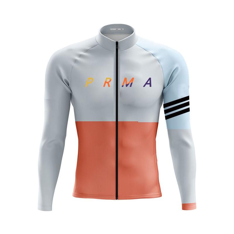 Mens Long Sleeve Cycling Jersey Quick Dry Zipper Top Mountain Bike Sport Shirt Breathable Outdoor Wear