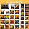 Cotton Linen Halloween Sofa Decor Cushion Cover With Stylish Pumpkin Design