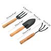 3PCS/Set Wooden Handle Mini Gardening Potted Tool Gardening Shovel Rake Fork Set for Houseplants Potted Plants